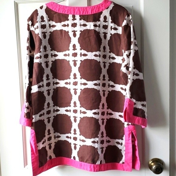 LILLY PULITZER LINEN GIMLET COURTSIDE TUNIC SIZE MEDIUM - Picture 5 of 11